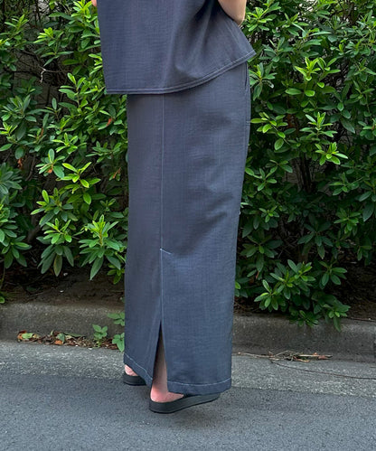 【INNOWAVE】バイカラーステッチナロースカート