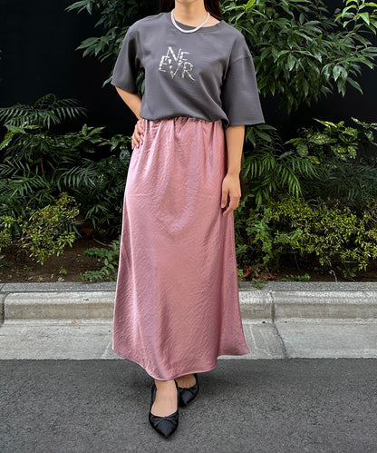 【INNOWAVE】【R】シルキーサテンフレアスカート