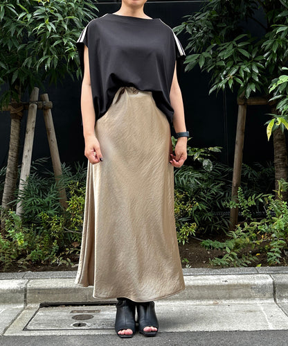 【INNOWAVE】【R】シルキーサテンフレアスカート