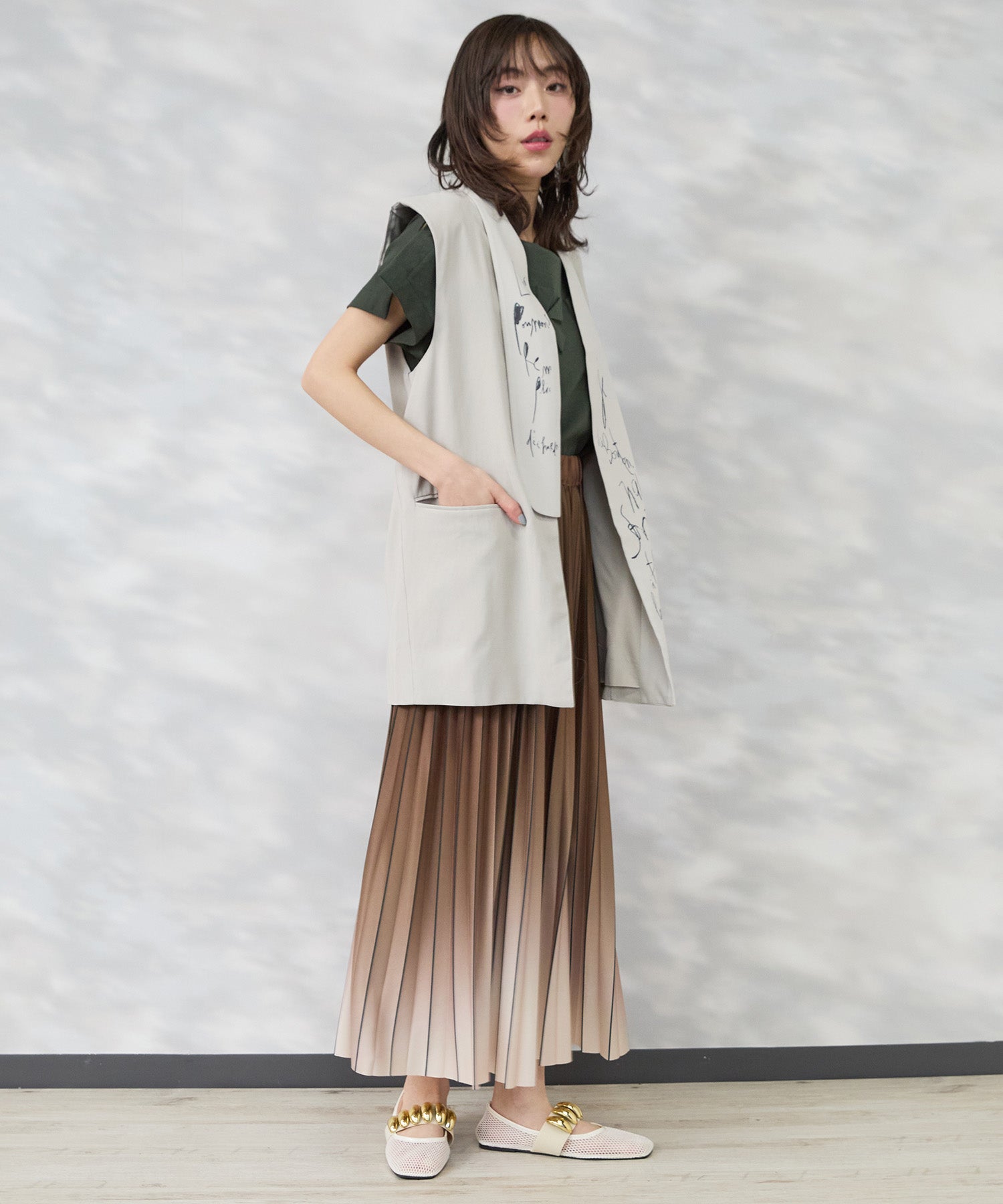 【FONT LAB】グラデーションプリーツスカート’26SS