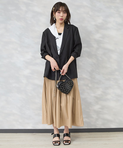 【FONT LAB】フェイクレザーランダムプリーツスカート