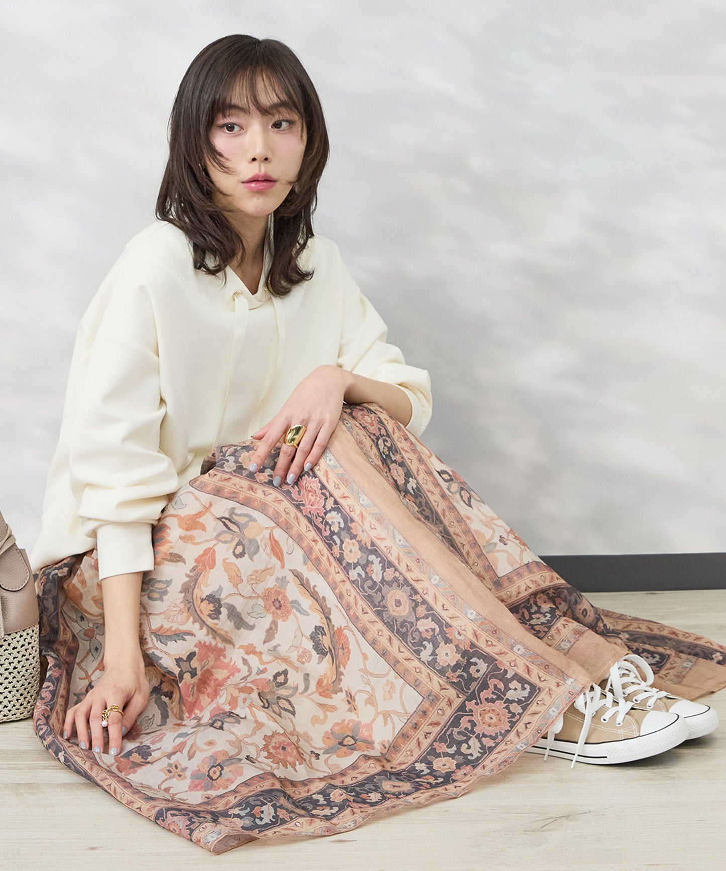 【see U soon】パネルプリントスカート