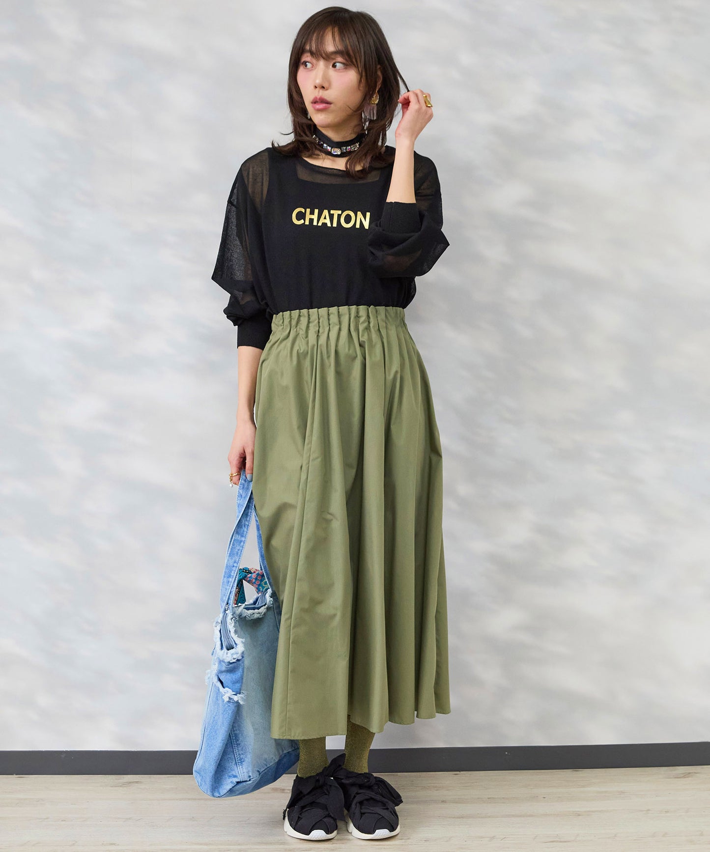 【FONT LAB】ウエストタックボリュームスカート