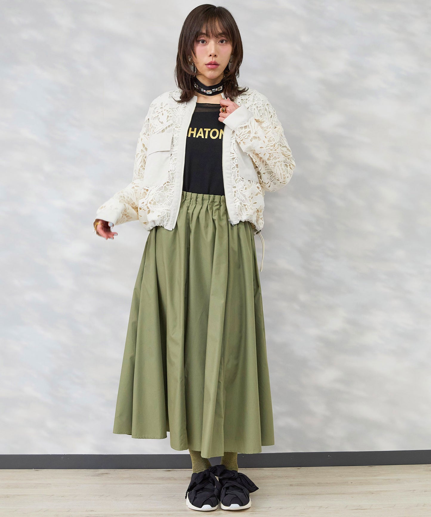 【FONT LAB】ウエストタックボリュームスカート