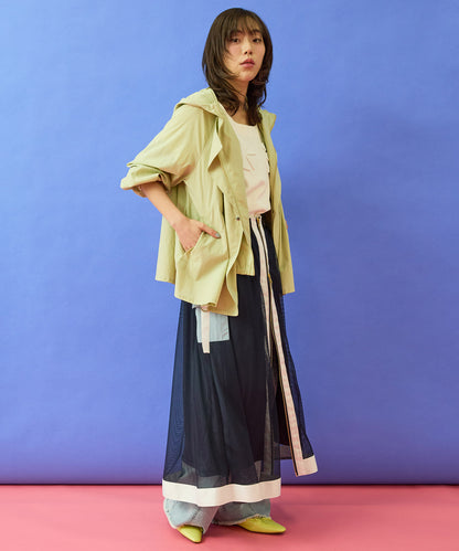 【FONT LAB】フロントZIPメッシュカーゴスカート