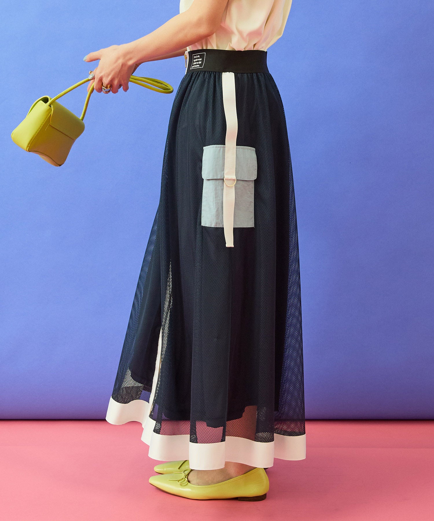 【FONT LAB】フロントZIPメッシュカーゴスカート