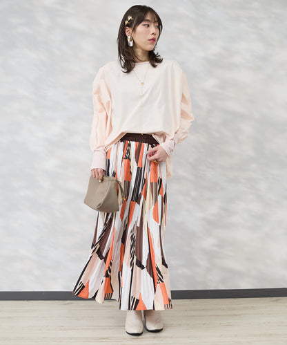 【FONT LAB】ジオメトリックプリントプリーツスカート