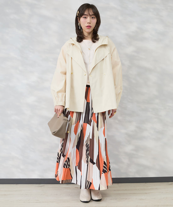 【FONT LAB】ジオメトリックプリントプリーツスカート