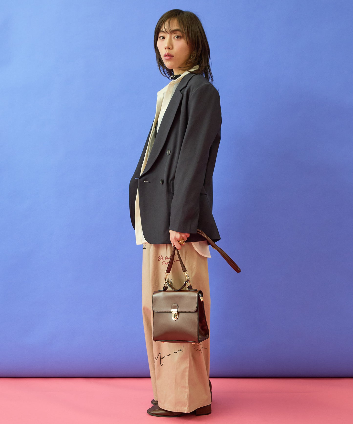 ジャケット レディース 通勤 オフィスカジュアル Wブレストジャケット