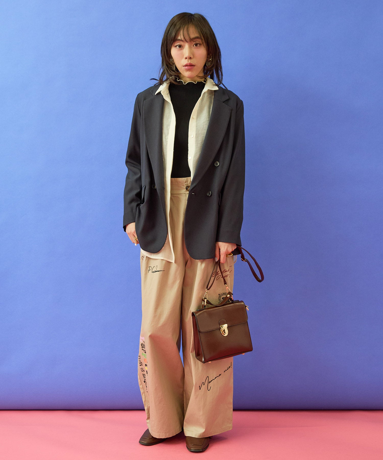 ジャケット レディース 通勤 オフィスカジュアル Wブレストジャケット