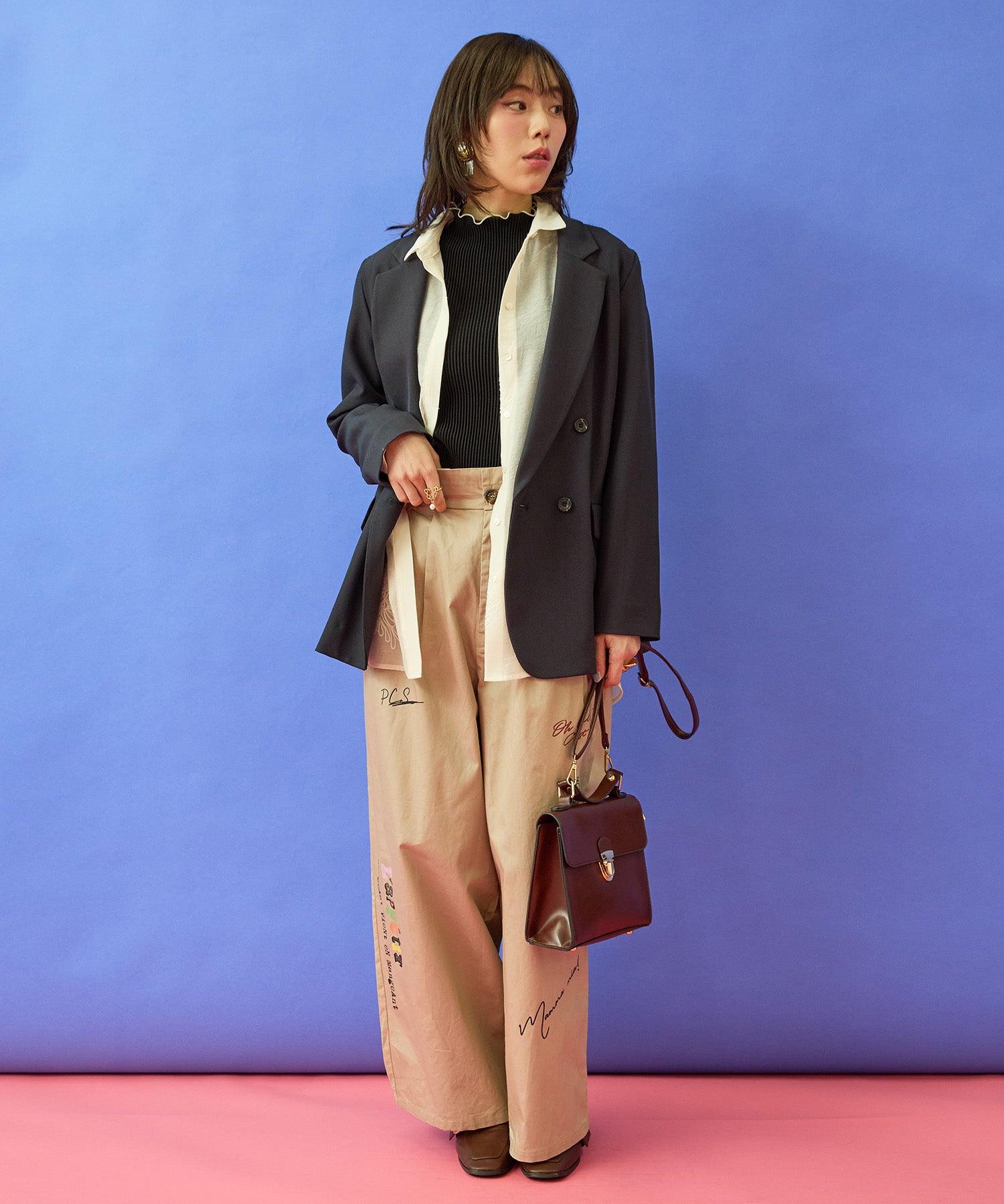 ジャケット レディース 通勤 オフィスカジュアル Wブレストジャケット