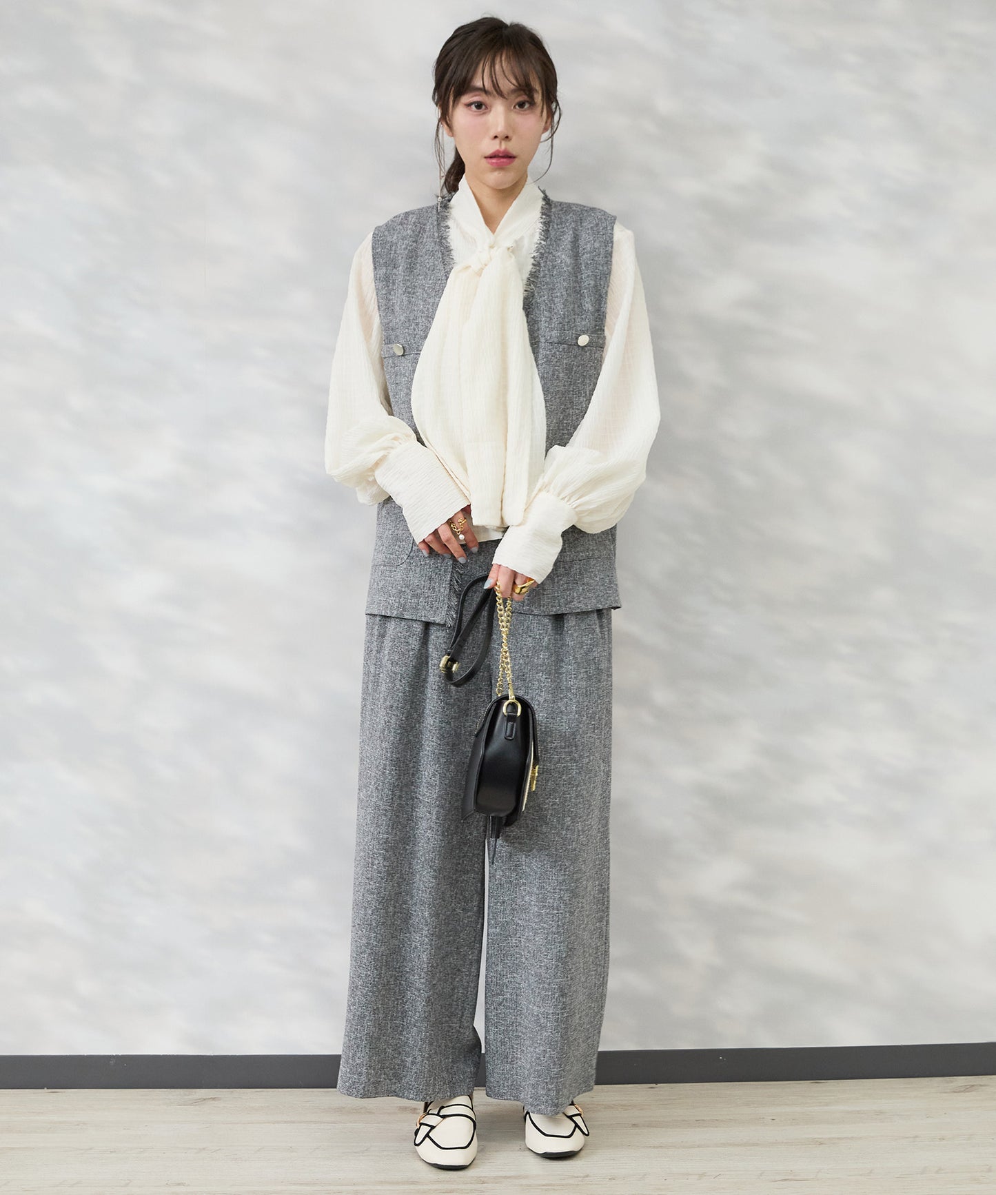 【JETSET SOLO PLUS】ツイードフリンジジレ