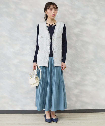 【JETSET SOLO PLUS】ツイードフリンジジレ