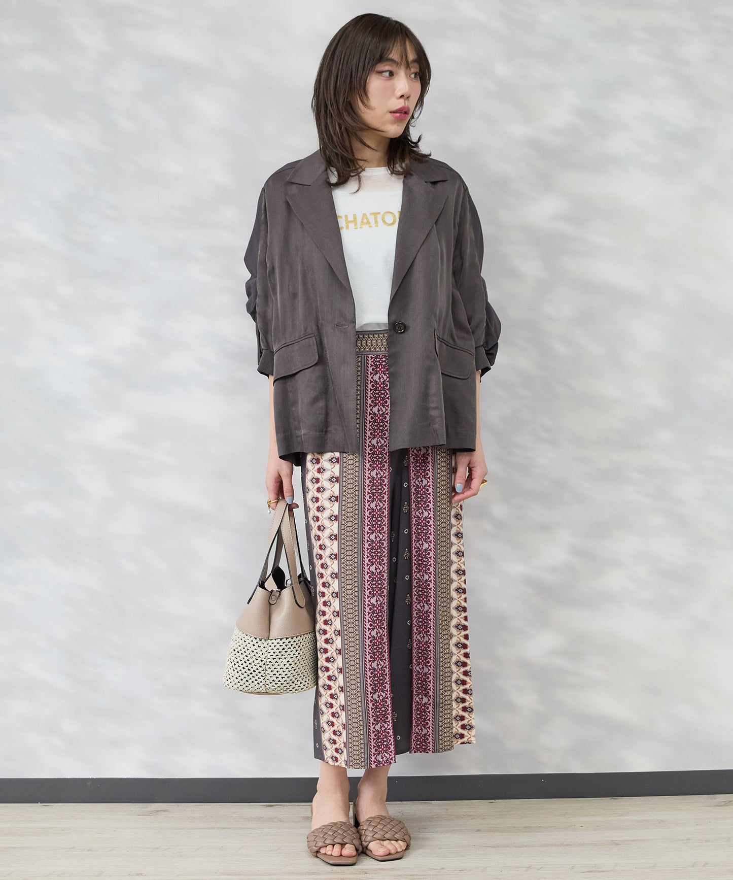 【FONT LAB】キュプラフィブリルギャザースリーブジャケット