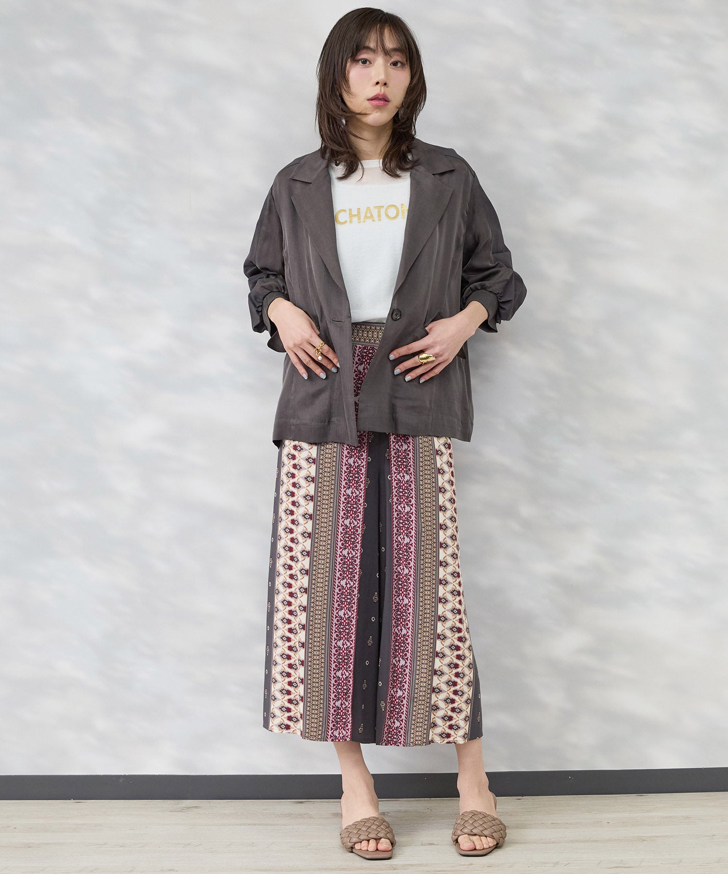 【FONT LAB】キュプラフィブリルギャザースリーブジャケット