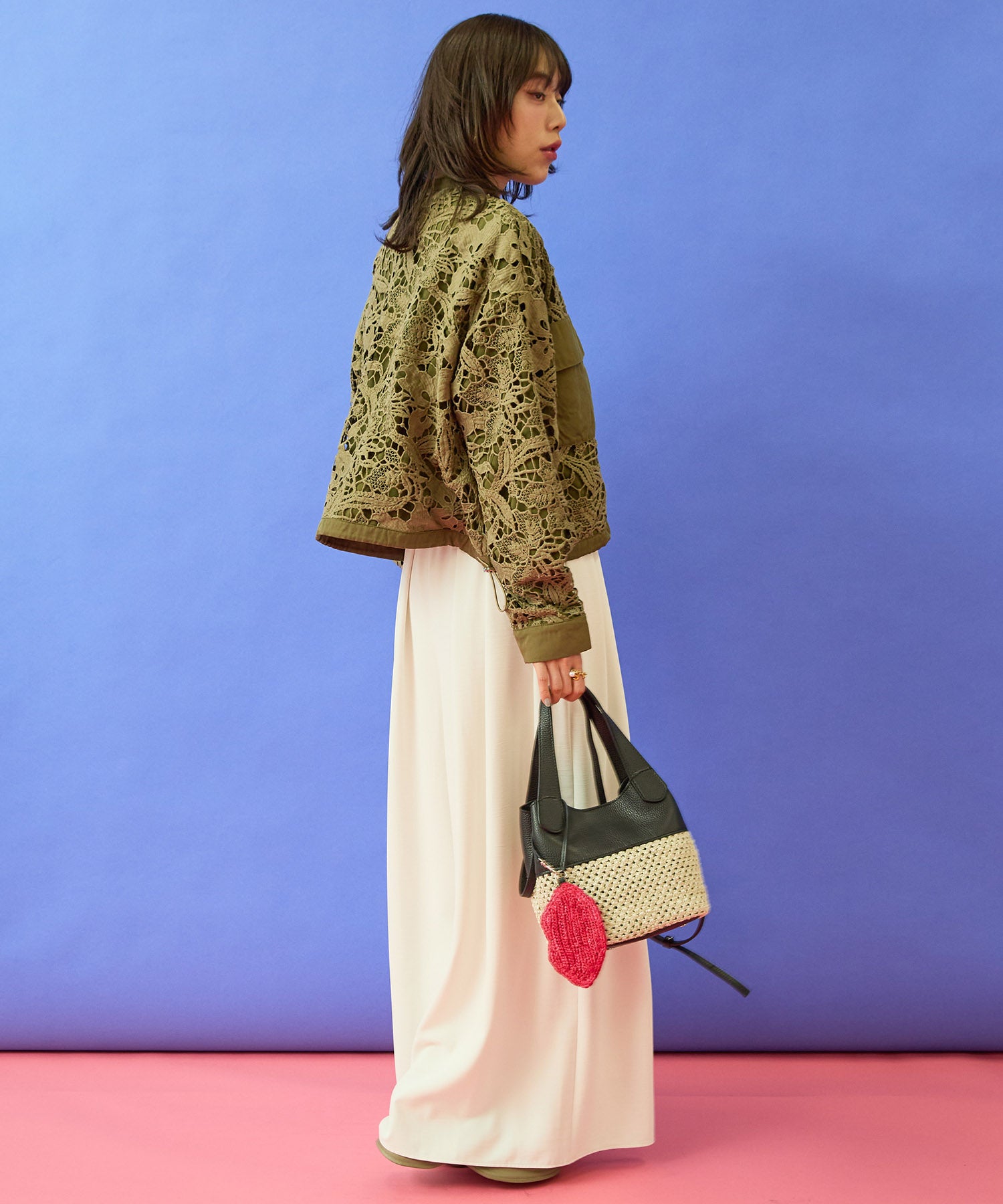 【FONT LAB】ボタニカルレースドロストヘムブルゾン