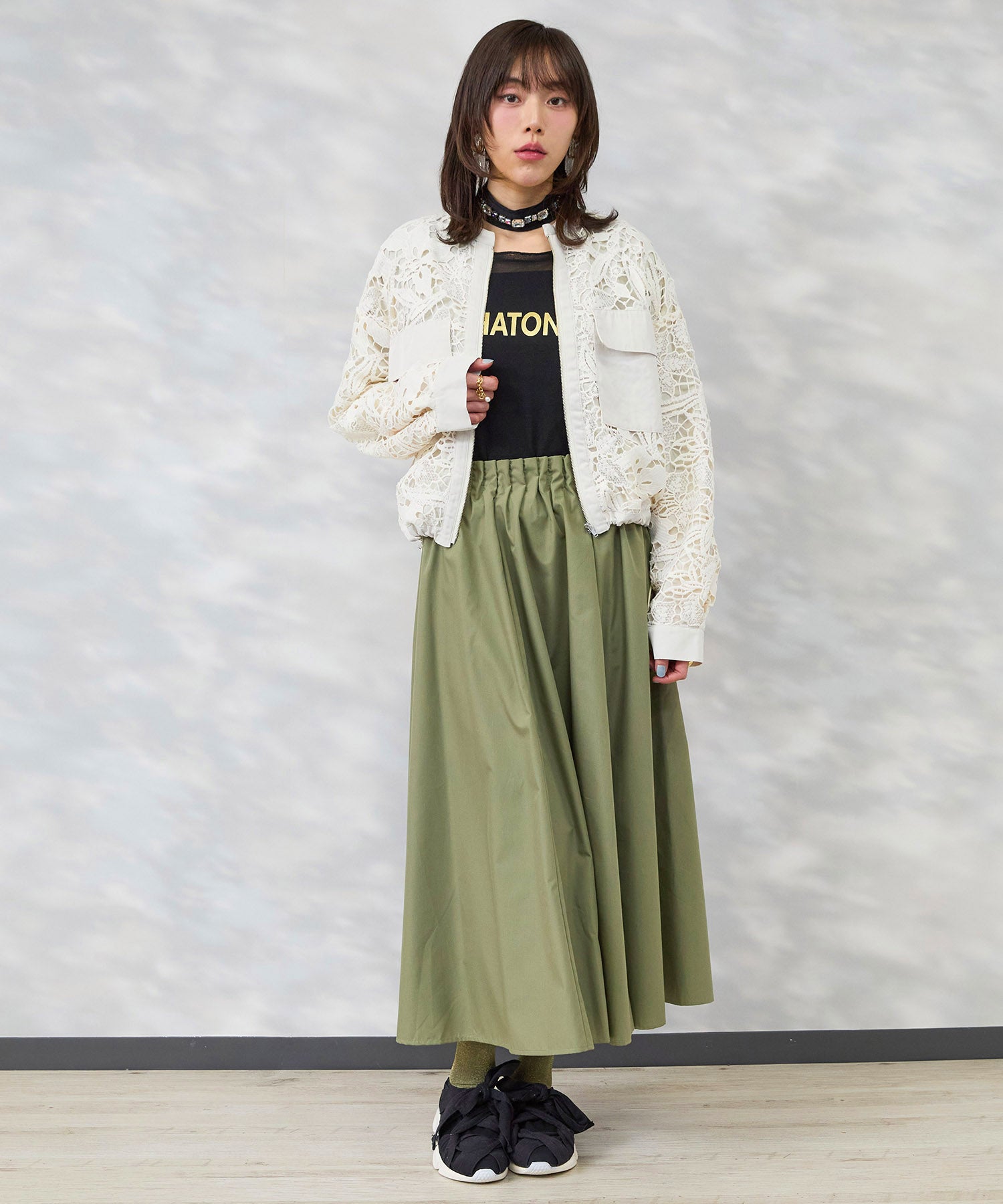 【FONT LAB】ボタニカルレースドロストヘムブルゾン