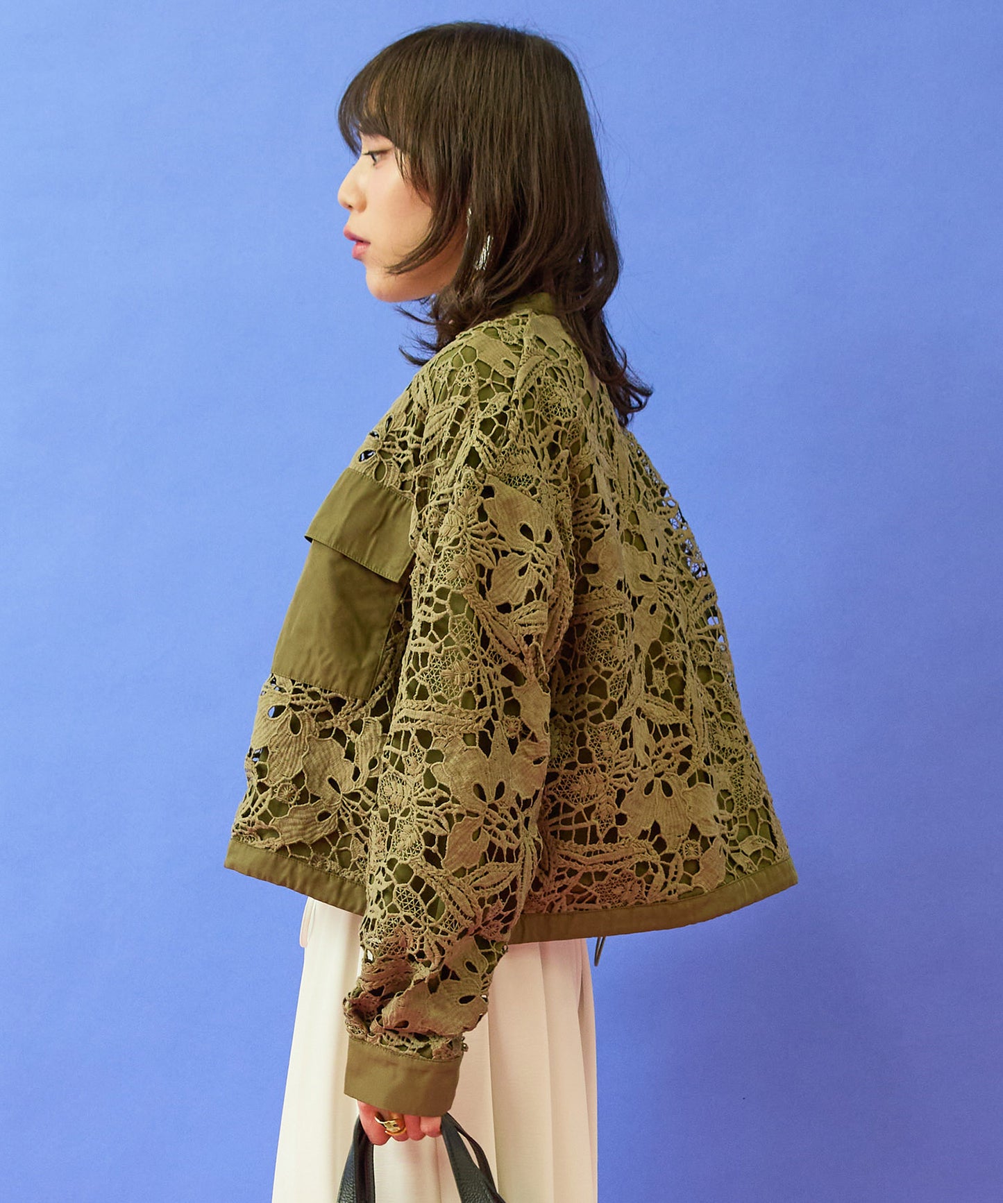【FONT LAB】ボタニカルレースドロストヘムブルゾン