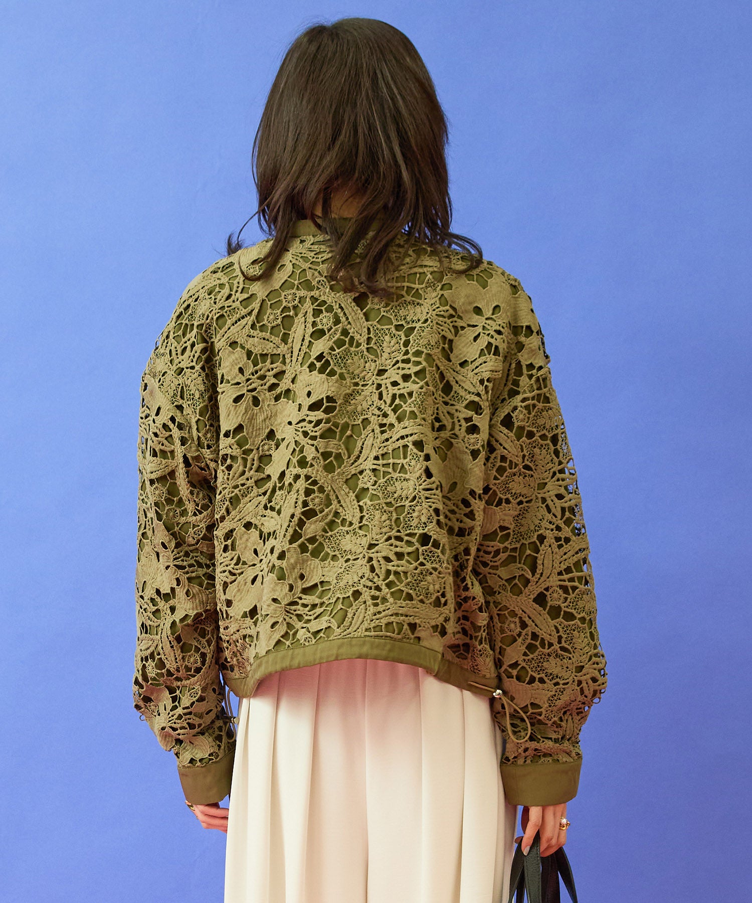 【FONT LAB】ボタニカルレースドロストヘムブルゾン