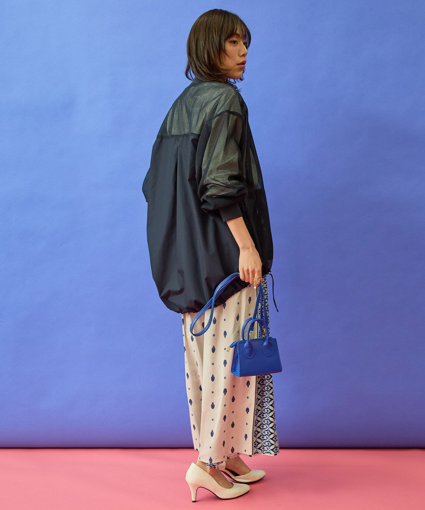 【FONT LAB】メッシュ異素材コンビチュニックMA-1