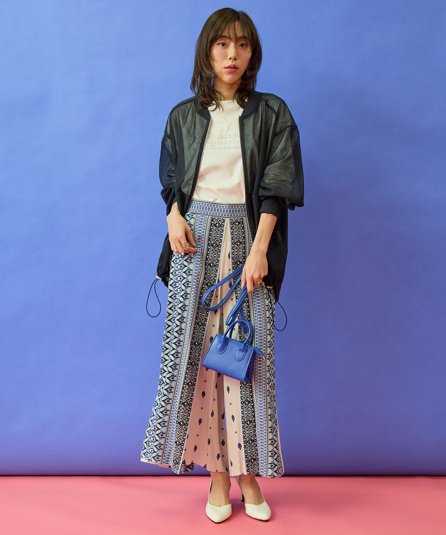 【FONT LAB】メッシュ異素材コンビチュニックMA-1