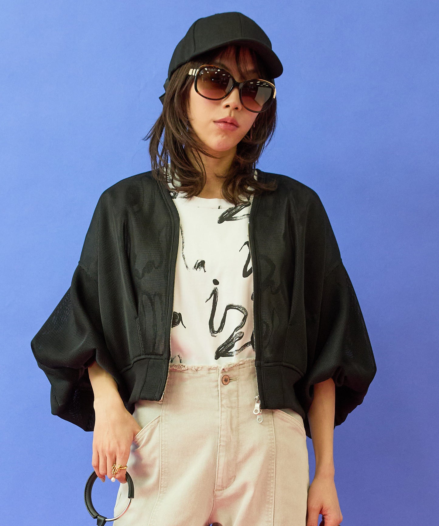 【FONT LAB】ダンボールメッシュボリュームスリーブブルゾン