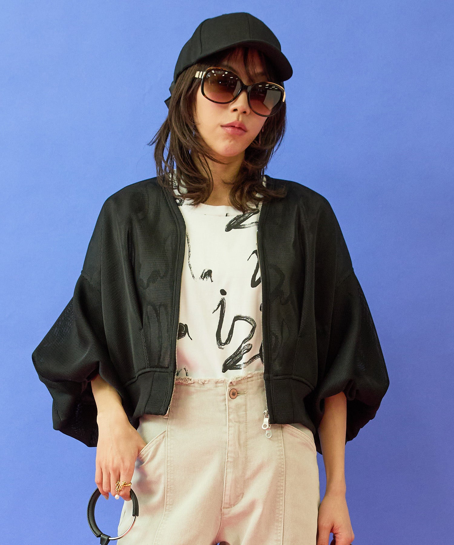 【FONT LAB】ダンボールメッシュボリュームスリーブブルゾン