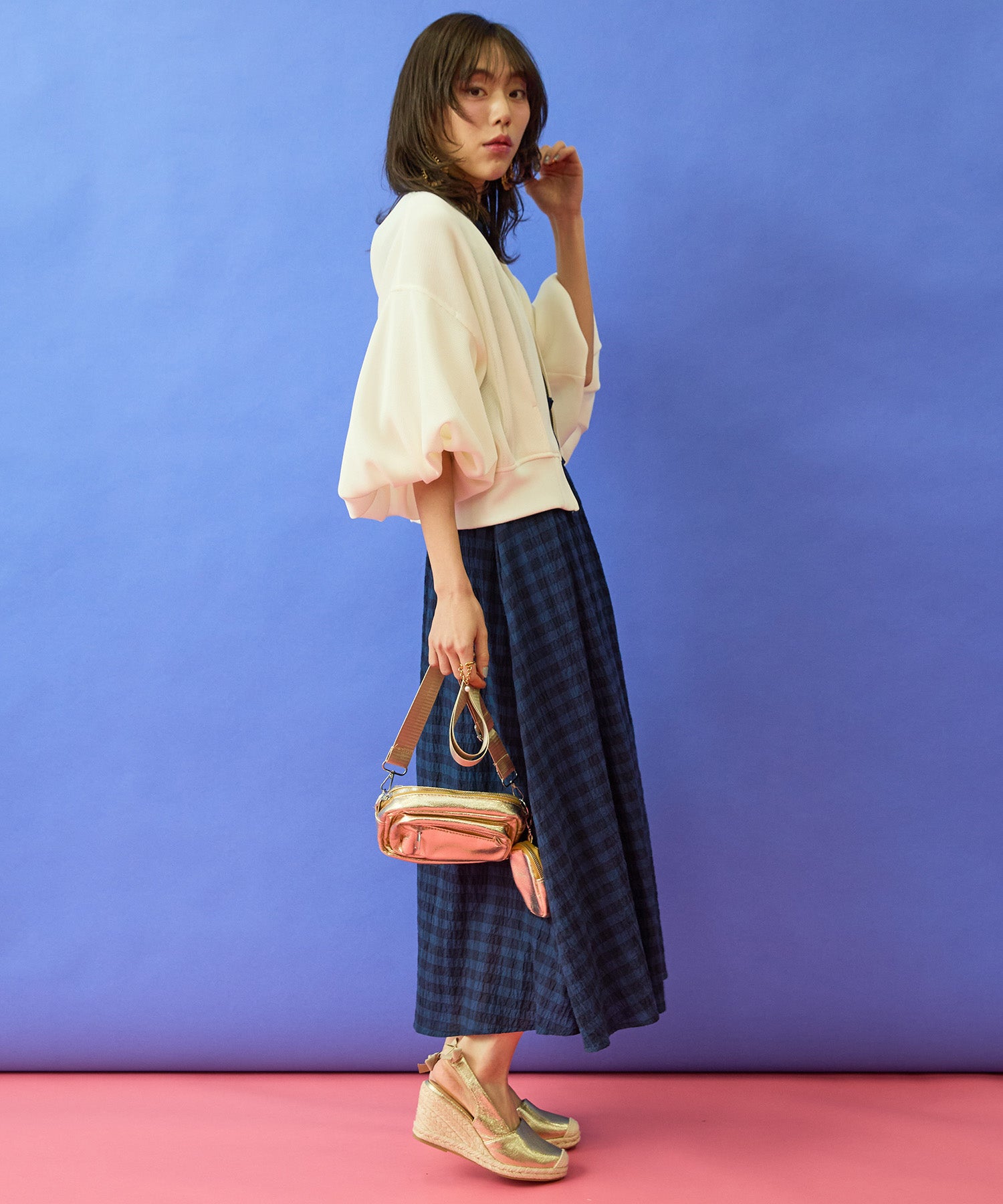 【FONT LAB】ダンボールメッシュボリュームスリーブブルゾン