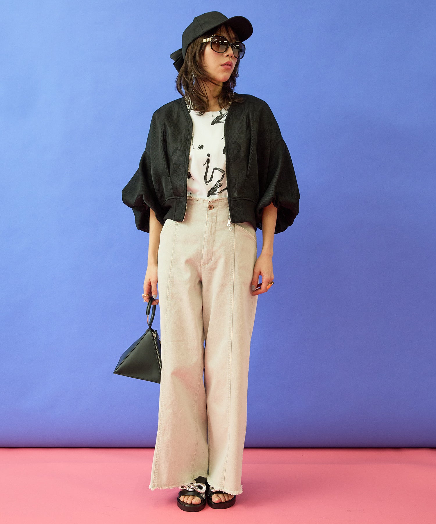 【FONT LAB】ダンボールメッシュボリュームスリーブブルゾン