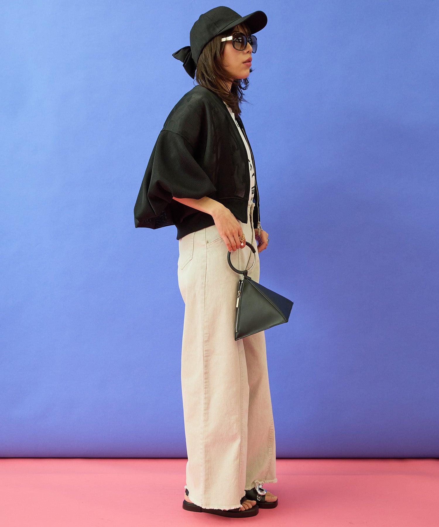 【FONT LAB】ダンボールメッシュボリュームスリーブブルゾン