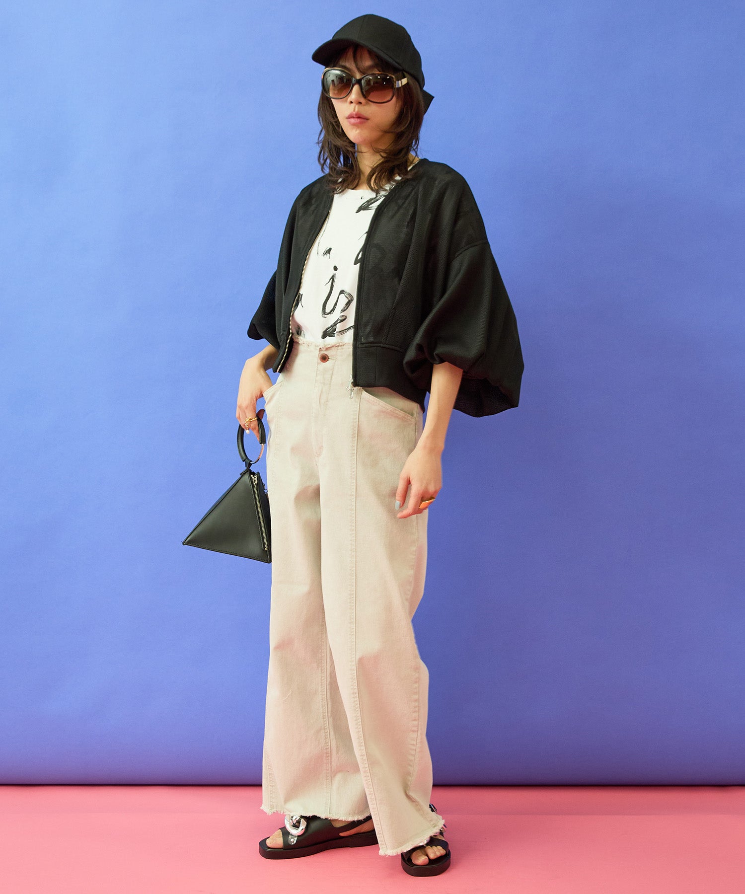 【FONT LAB】ダンボールメッシュボリュームスリーブブルゾン