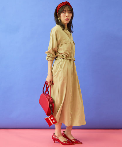 【JETSET SOLO PLUS】ウエストドロストシャツワンピース