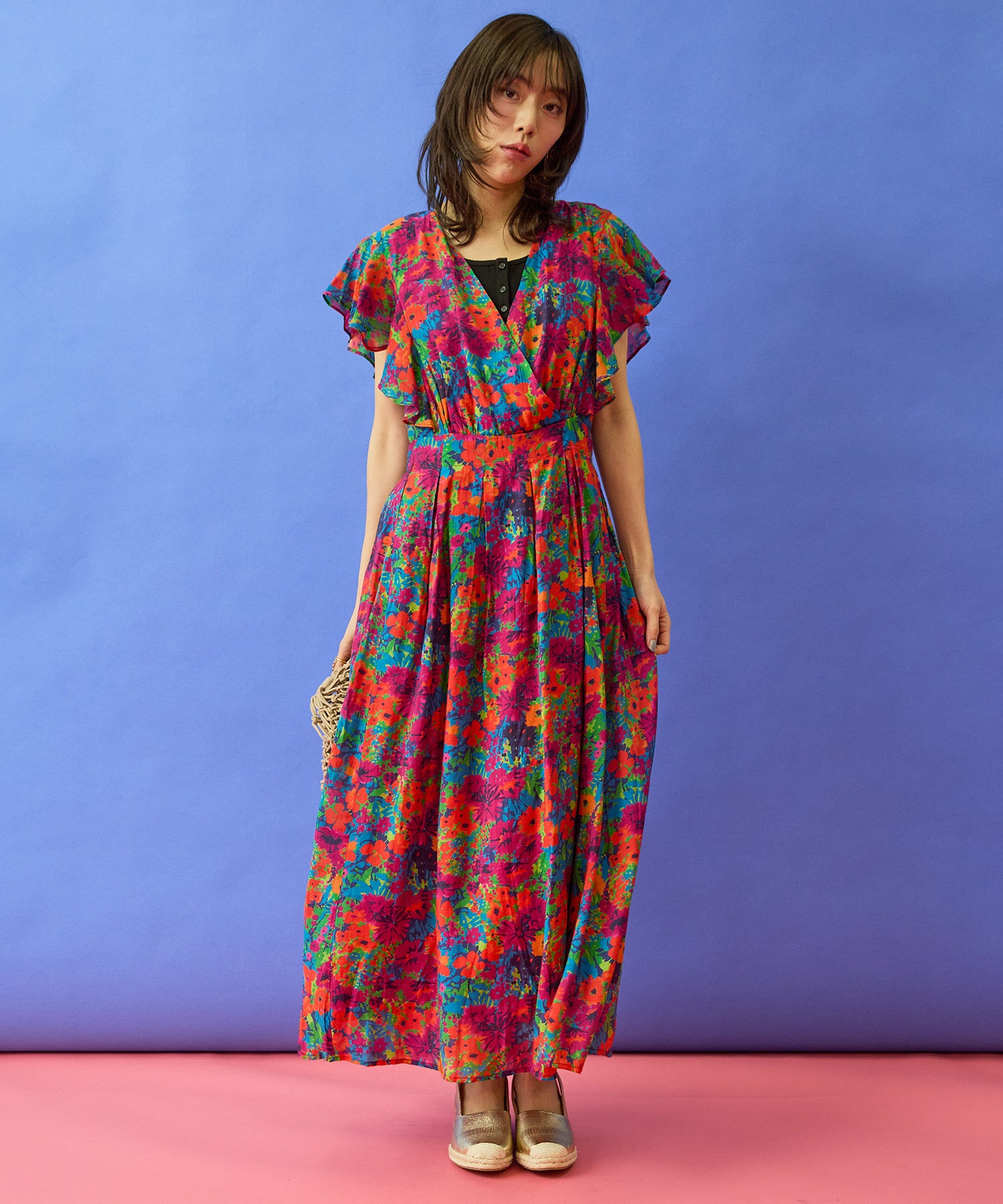 the Korner】フラワープリントカシュクールワンピース｜ファッション