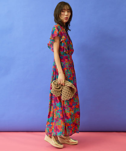 【the Korner】フラワープリントカシュクールワンピース