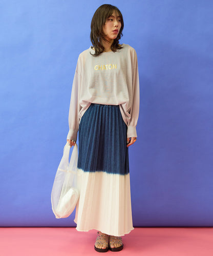 【FONT LAB】メタリックロゴシアーニット