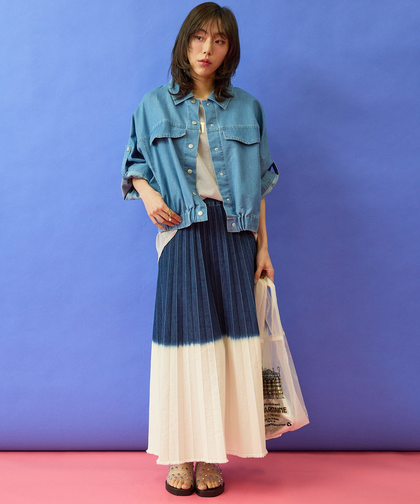 【FONT LAB】メタリックロゴシアーニット