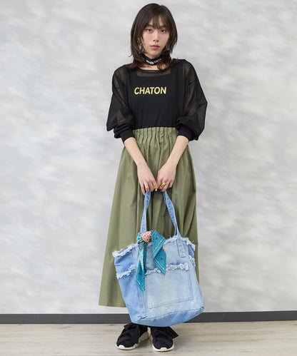 【FONT LAB】メタリックロゴシアーニット