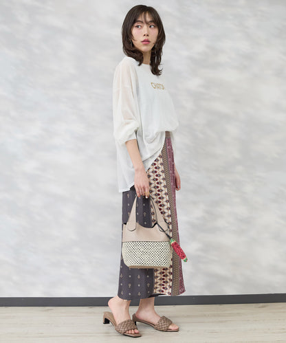 【FONT LAB】メタリックロゴシアーニット