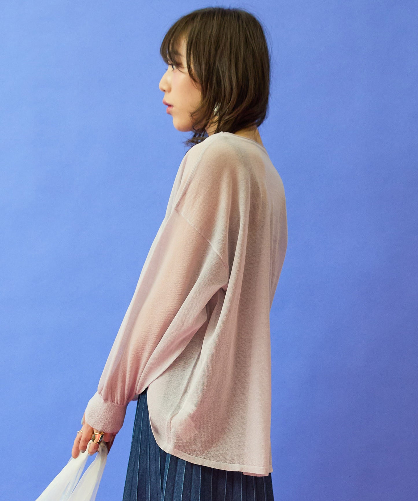 【FONT LAB】メタリックロゴシアーニット