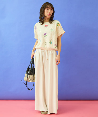 【NUMPH】フラワーモチーフサマーニット