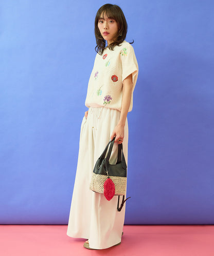 【NUMPH】フラワーモチーフサマーニット