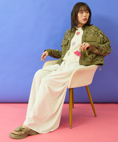 【NUMPH】フラワーモチーフサマーニット