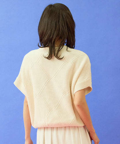 【NUMPH】フラワーモチーフサマーニット