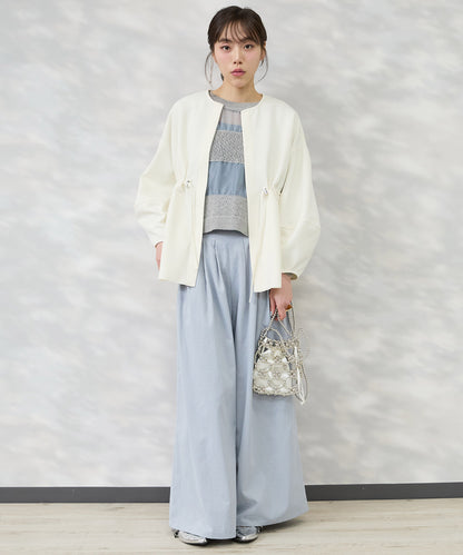 【FONT LAB】カットジョーゼットドロストトッパーハオリ