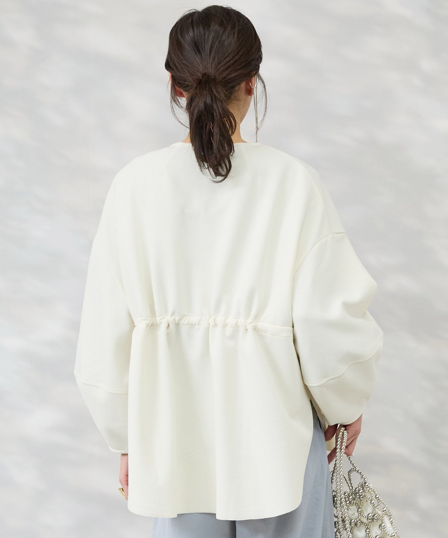 【FONT LAB】カットジョーゼットドロストトッパーハオリ