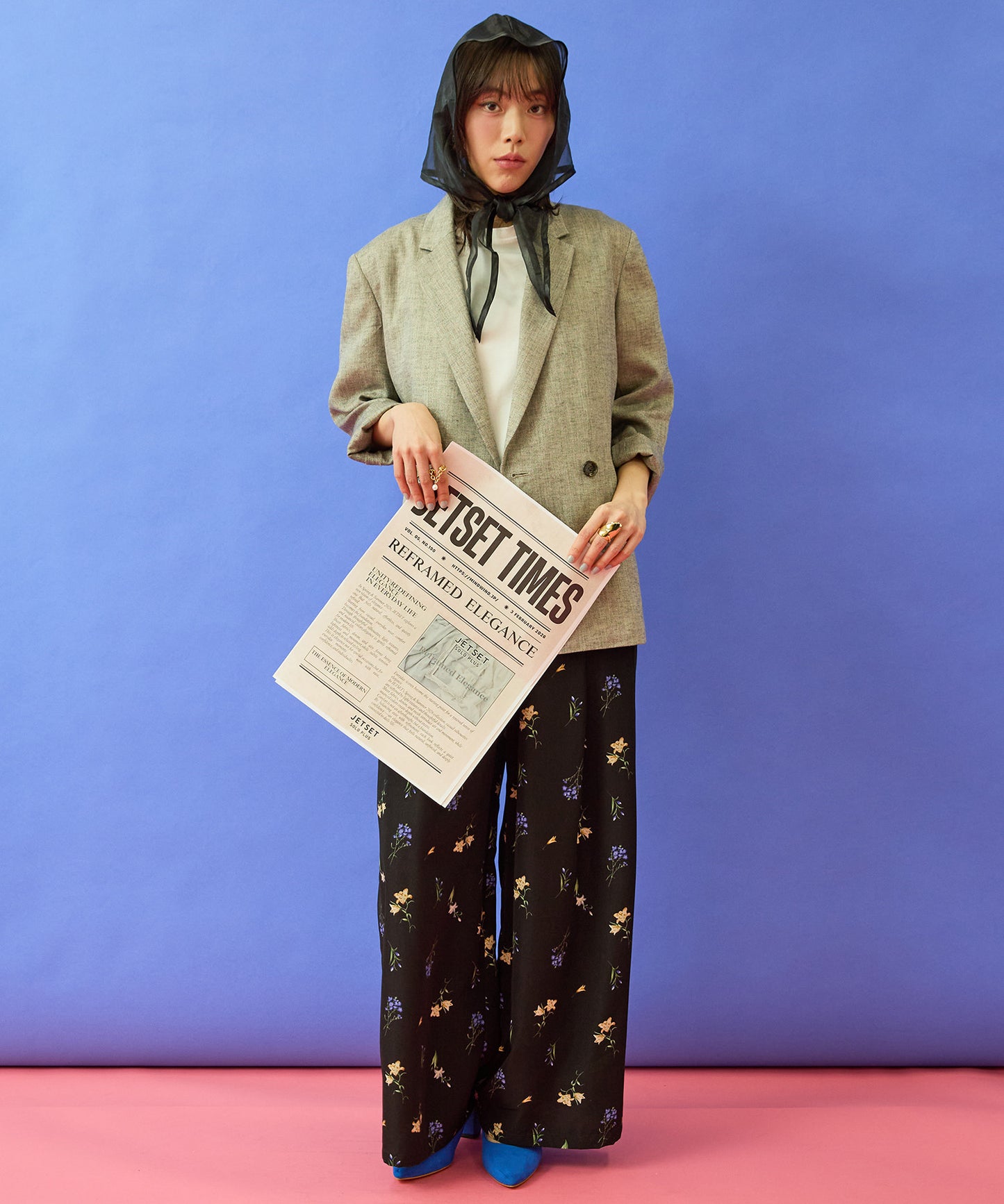 【FONT LAB】シルケットポンチ異素材コンビトップス