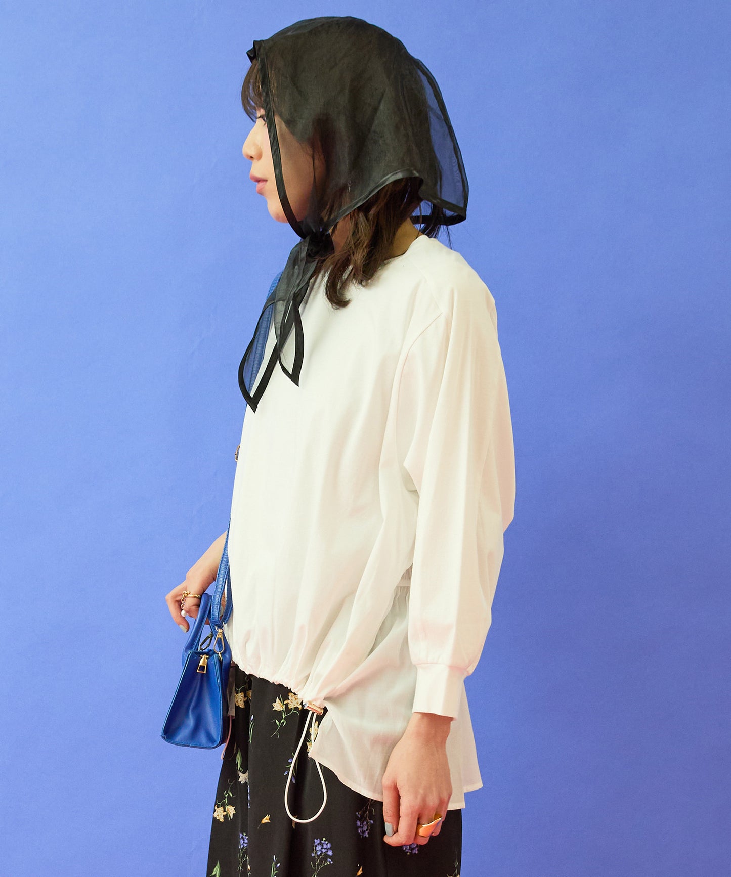 【FONT LAB】シルケットポンチ異素材コンビトップス