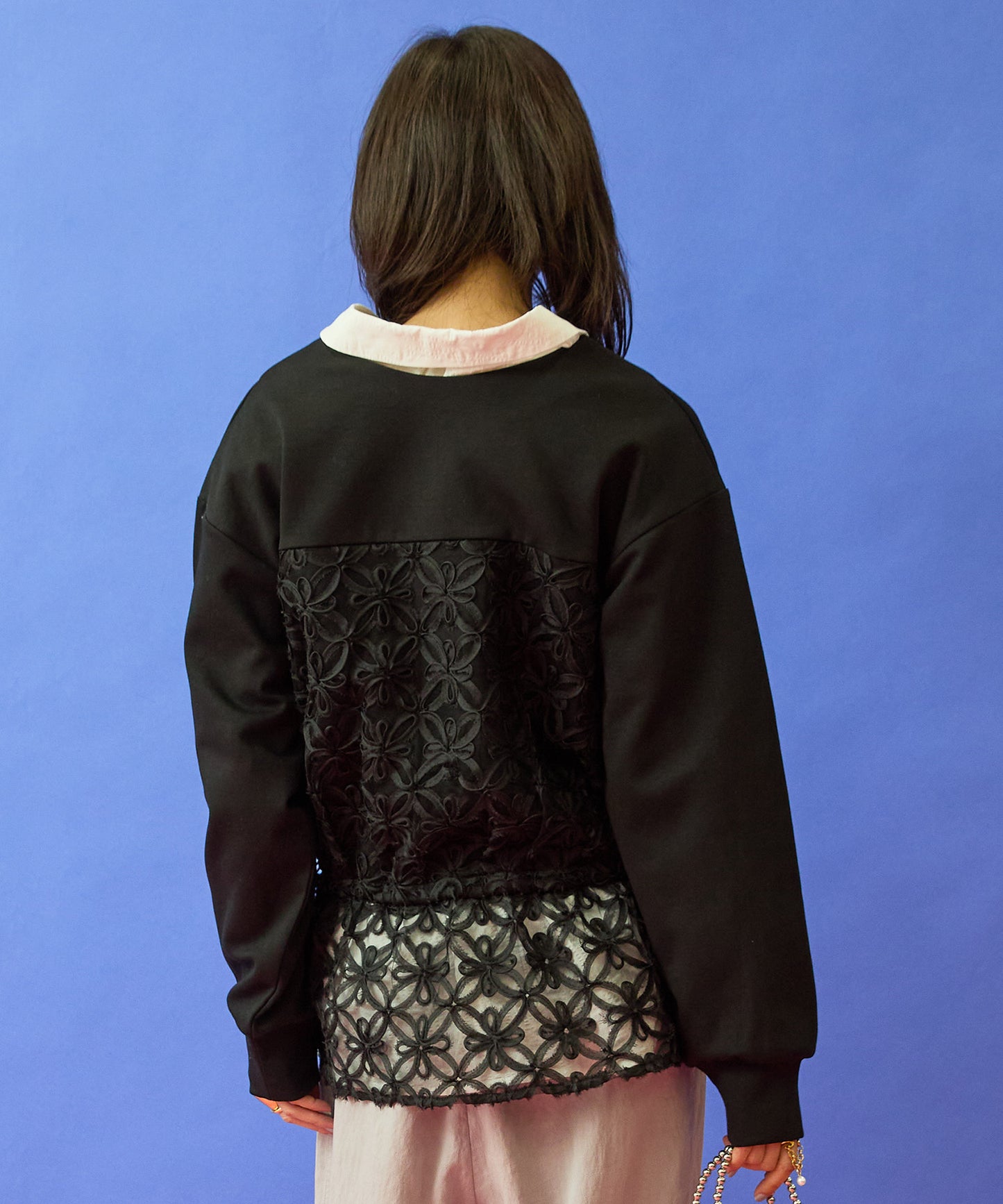 【FONT LAB】チュール刺繍コンビ2WAYトップス