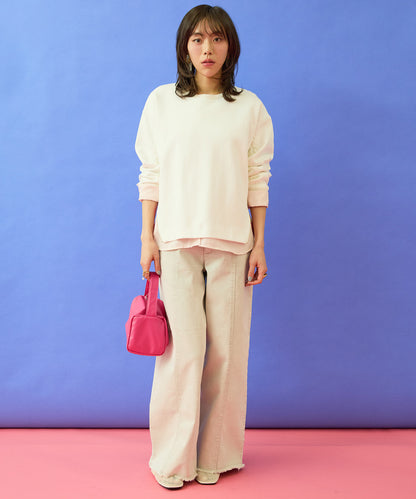 スウェット レディース ZIPデザイン ケーブル コンビデザイン