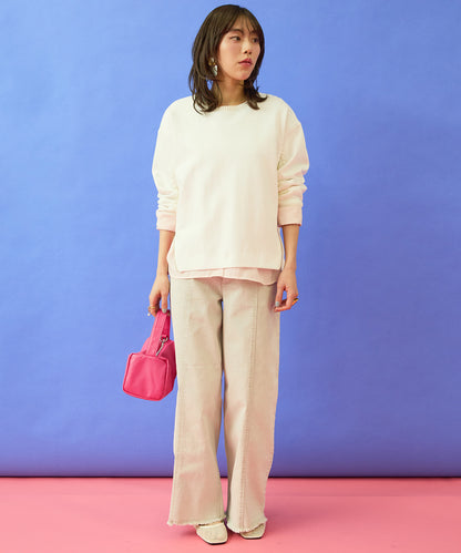 【FONT LAB】ケーブルコンビZIPデザインスウェット